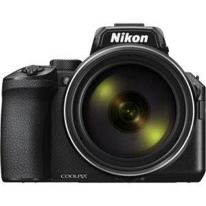 Nikon COOLPIX P950 digital camera front view with 83x optical zoom lens