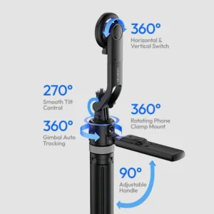 Ulanzi-TT23-Auto-Tracking-Selfie-Stick-Tripod-Magsafe-all-movements.